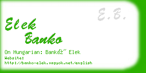 elek banko business card